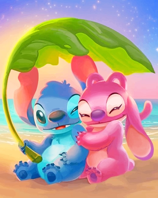 Stitch And His Cute Wifey - NEW Paint By Numbers - Paint by